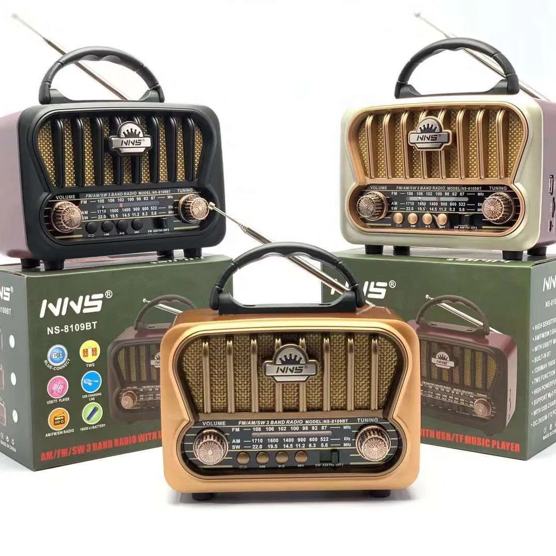 Ретро радио NS-8109BT с Bluetooth, деревянный корпус