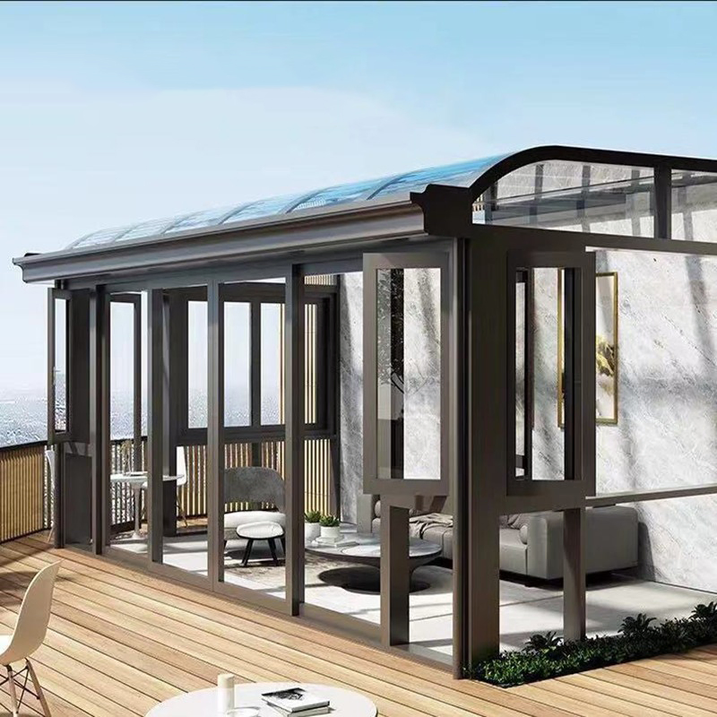 Modern Aluminum Sunroom with Slant Roof Lowes Living Room Conservatory Enclosure Outdoor Glasshouse and Glassroom