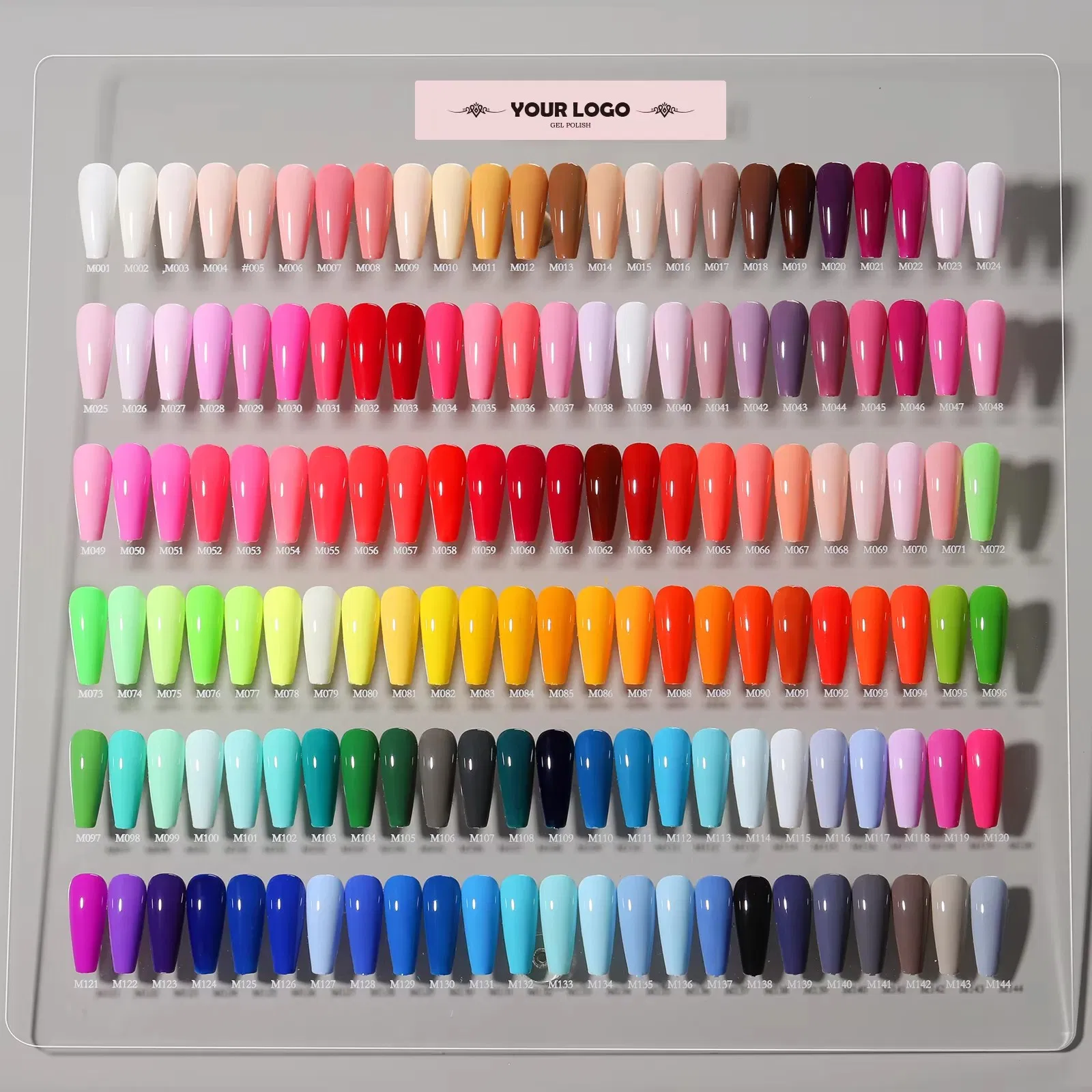 Custom Logo OEM 144 Neon Colors Gel Nail Polish Kit Private Label Soak off Gel Set with Bottle and Packaging