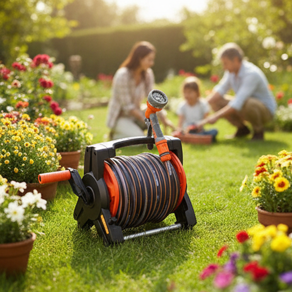 10m Heavy-Duty Garden Hose Reel for Effortless Watering