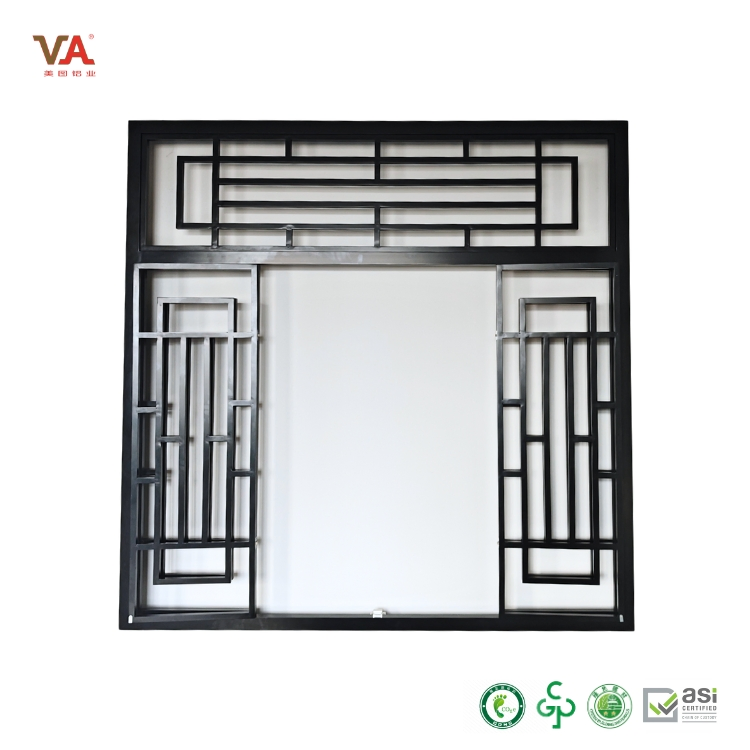 Architectural Aluminum Lattice Window with Decorative Grilles