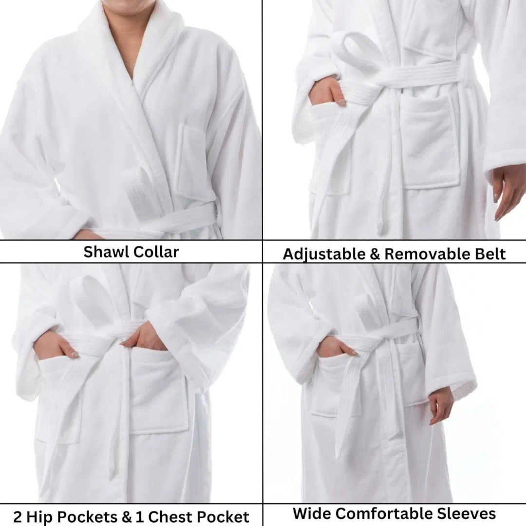 Custom Logo 5 Star Hotel Unisex 100% Cotton Lapel Thickened Waffle Luxury Bathrobe