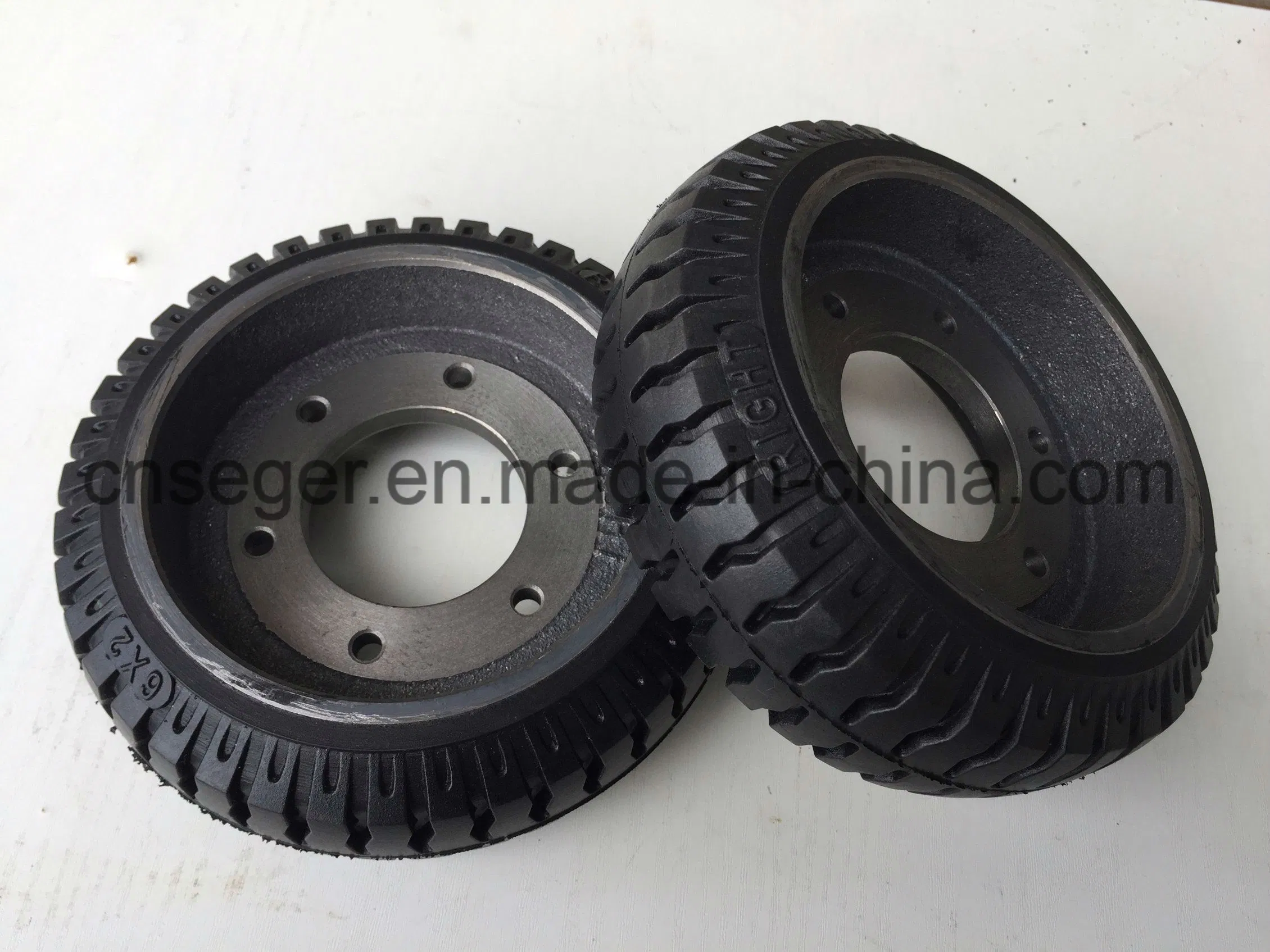 Customized Cast Iron Wheels with and Without Rubbers