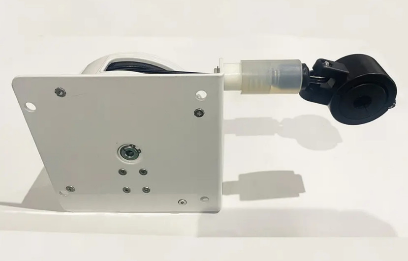 Spring Loaded Cord Retractor with Auto Stop Ratchet Lock for EV Charger and Fuel Hose Cable Management