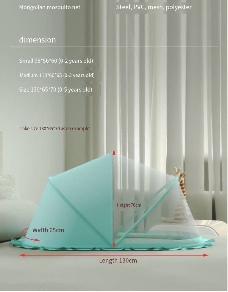 Factory Price Baby Mosquito Net Cover Foldable Children's Baby Bed Yurt Anti-Mosquito Canopy Newborn Cradle Backpack Tent for Kids