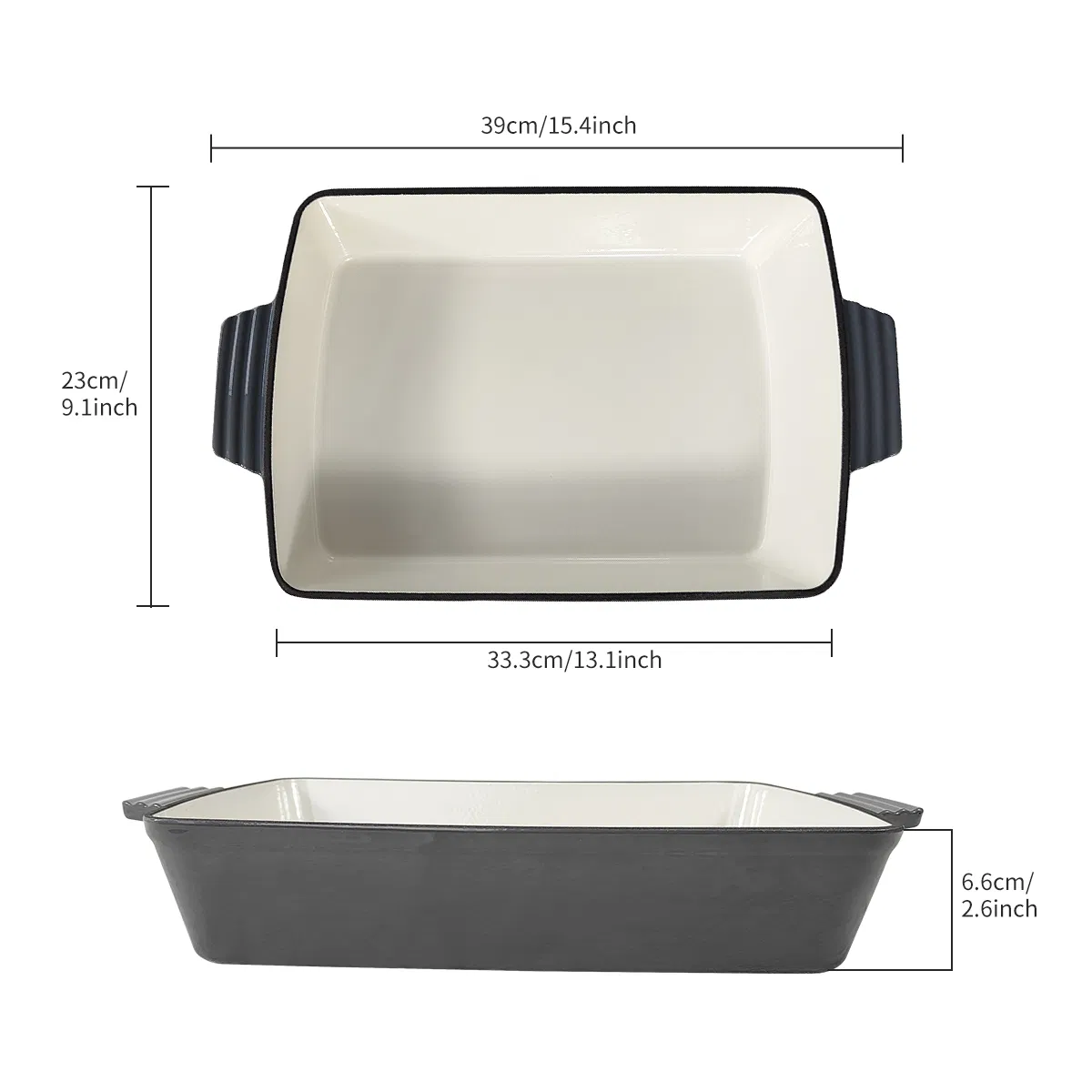 Cookwin Wholesale Cast Iron Cookware Dish Pan Cast Iron Roasting Pan