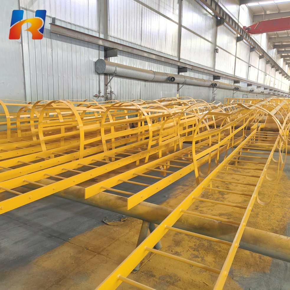 Good Price Industrial Safety Cage Ladder Handrail Vertical Fixed Access Fiberglass Carbon Steel Climb Ladder