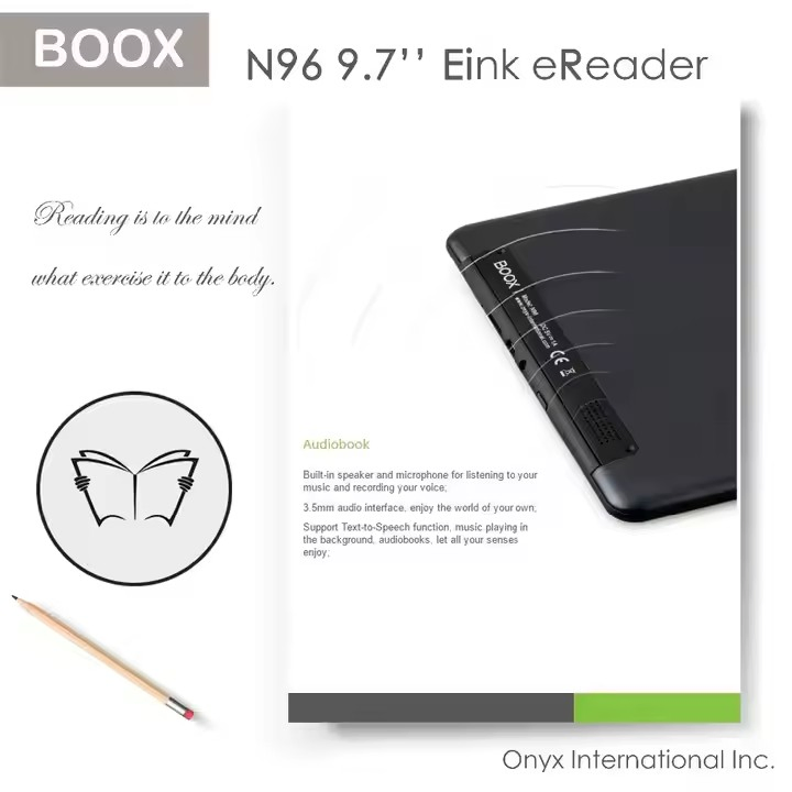 9.7 Inch Electronic Book Reader with WiFi and Bluetooth Mode USB Socket and Touching Screen Plus