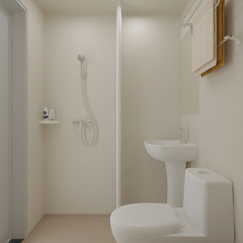 Most Convenient Hotel Apartment Quick-Install SMC Integrated Bathroom
