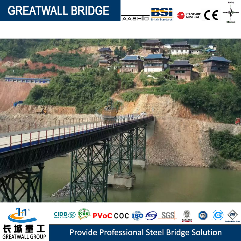 Bailey Trestle Bridge Piers and Deck Modular Design on-Site Construction