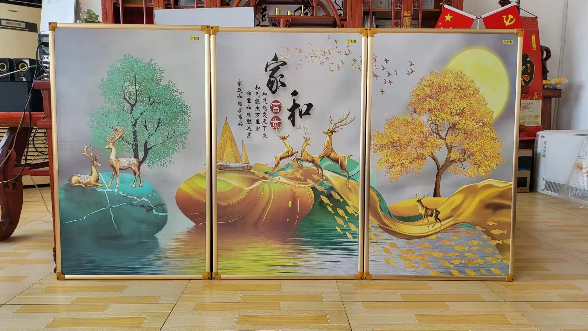 High Quality Heating Mural Remote Control Adjustable Thermostat Wall Panel Heater Look Like Pictures Infrared Heater