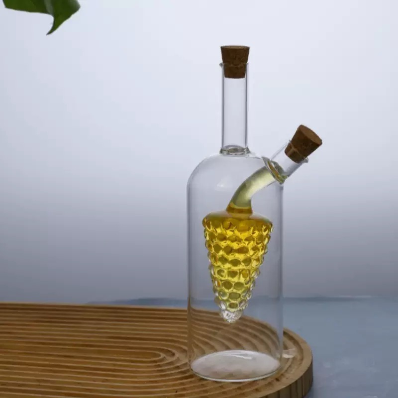 High Borosilicate Glass Dual Purpose Oil Pot Corked Clear Glass Seal Oil Pot