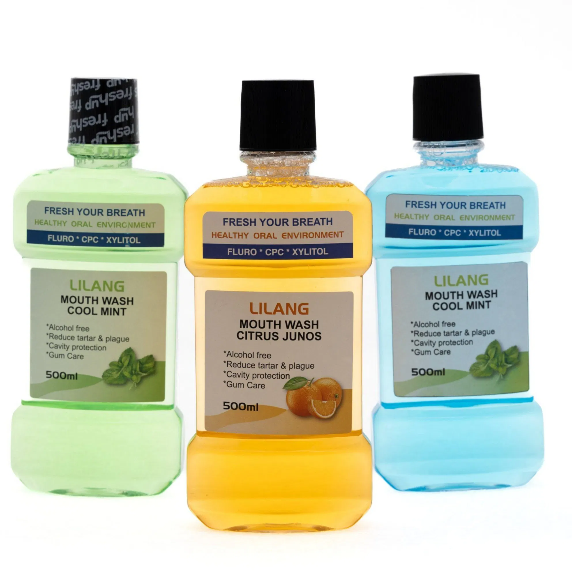 Long-Lasting Freshness Mouthwash with Time-Release Technology, Provides a Continuous Burst of Cool Mint Sensation.