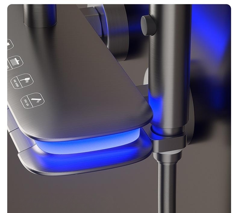 LED Display with Night Color Brass Shower Set Faucet