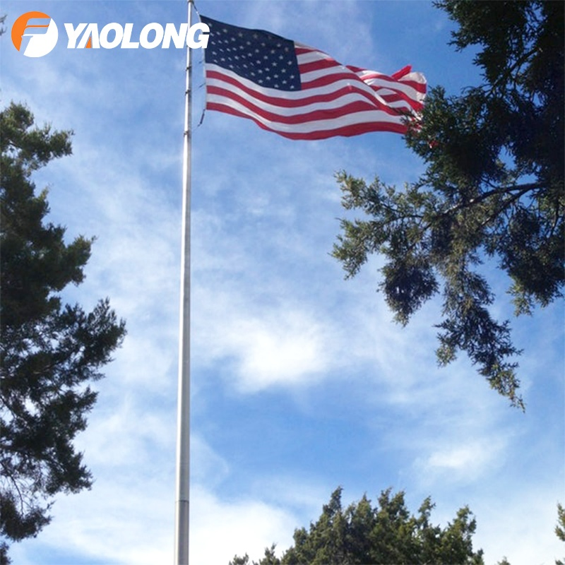 6-30m 304 304L 316 316L Stainless Steel External Halyard Flag Pole Aluminum Alloy Flagpole