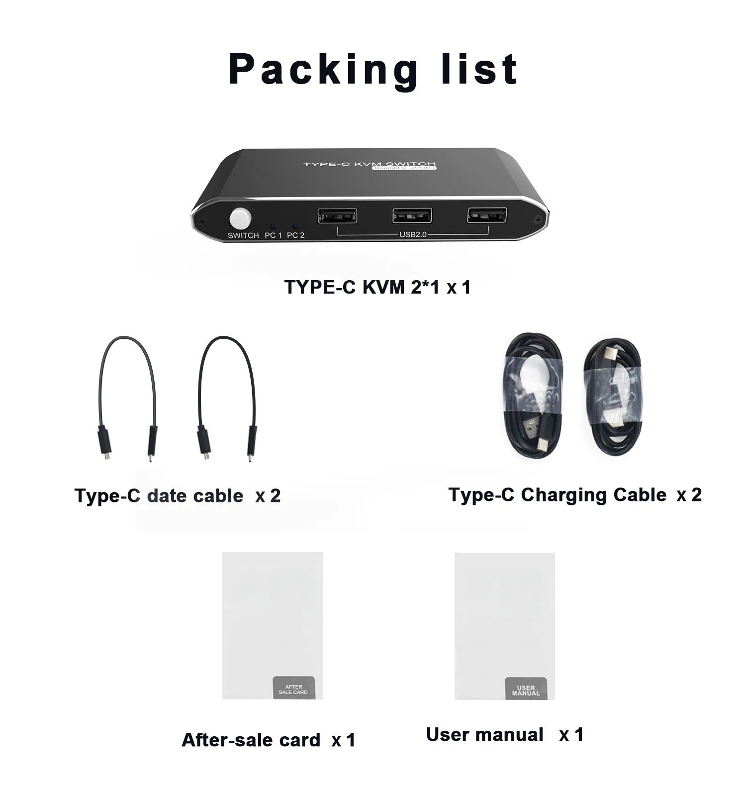 Customization 4K 60Hz Manual USB 2.0 HDMI Kvm Switcher 2 in 1 out Type C HDMI Kvm Switcher for Monitor Laptop