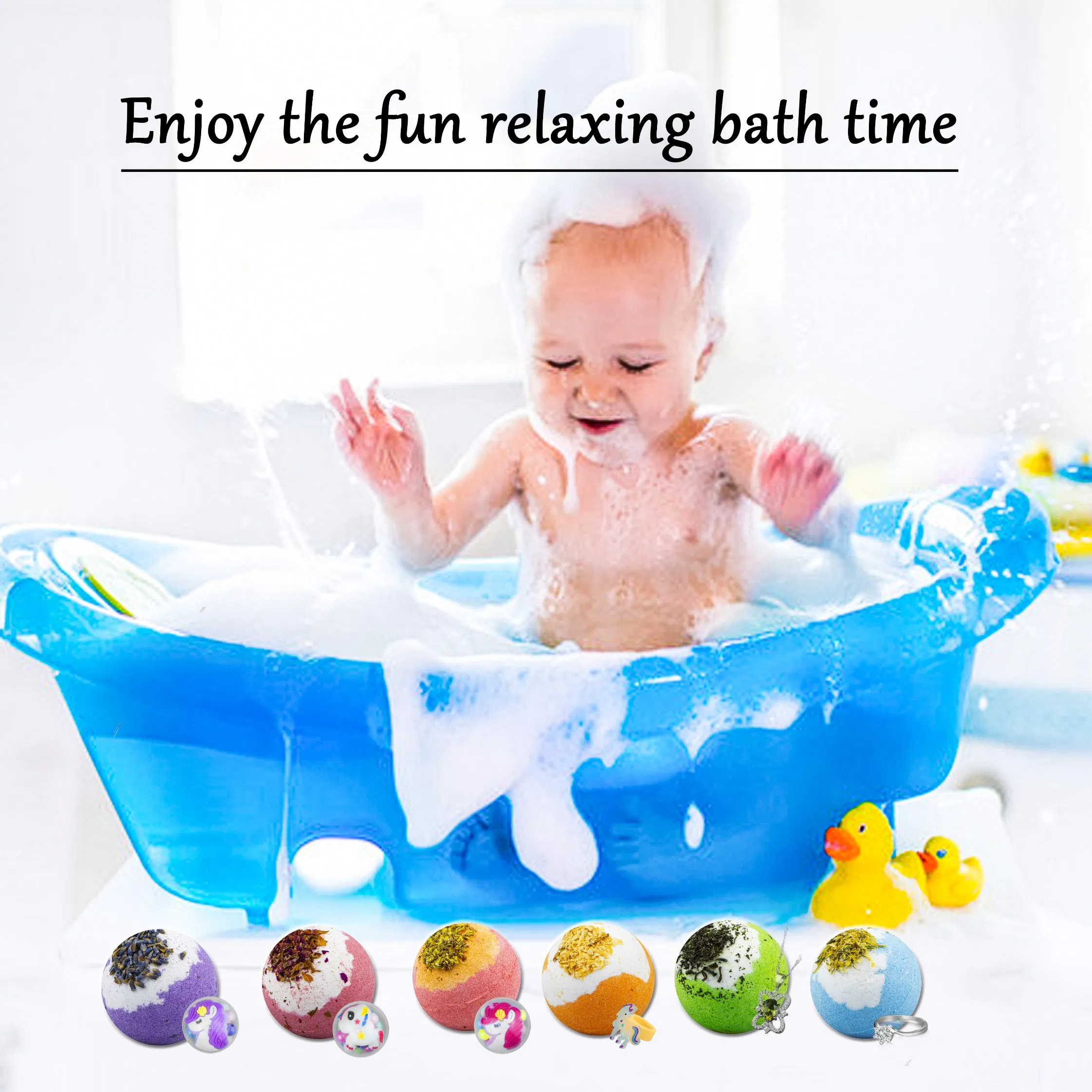 Customizable Label Bath Bomb with Surprise Inside for Relaxing SPA Experiences