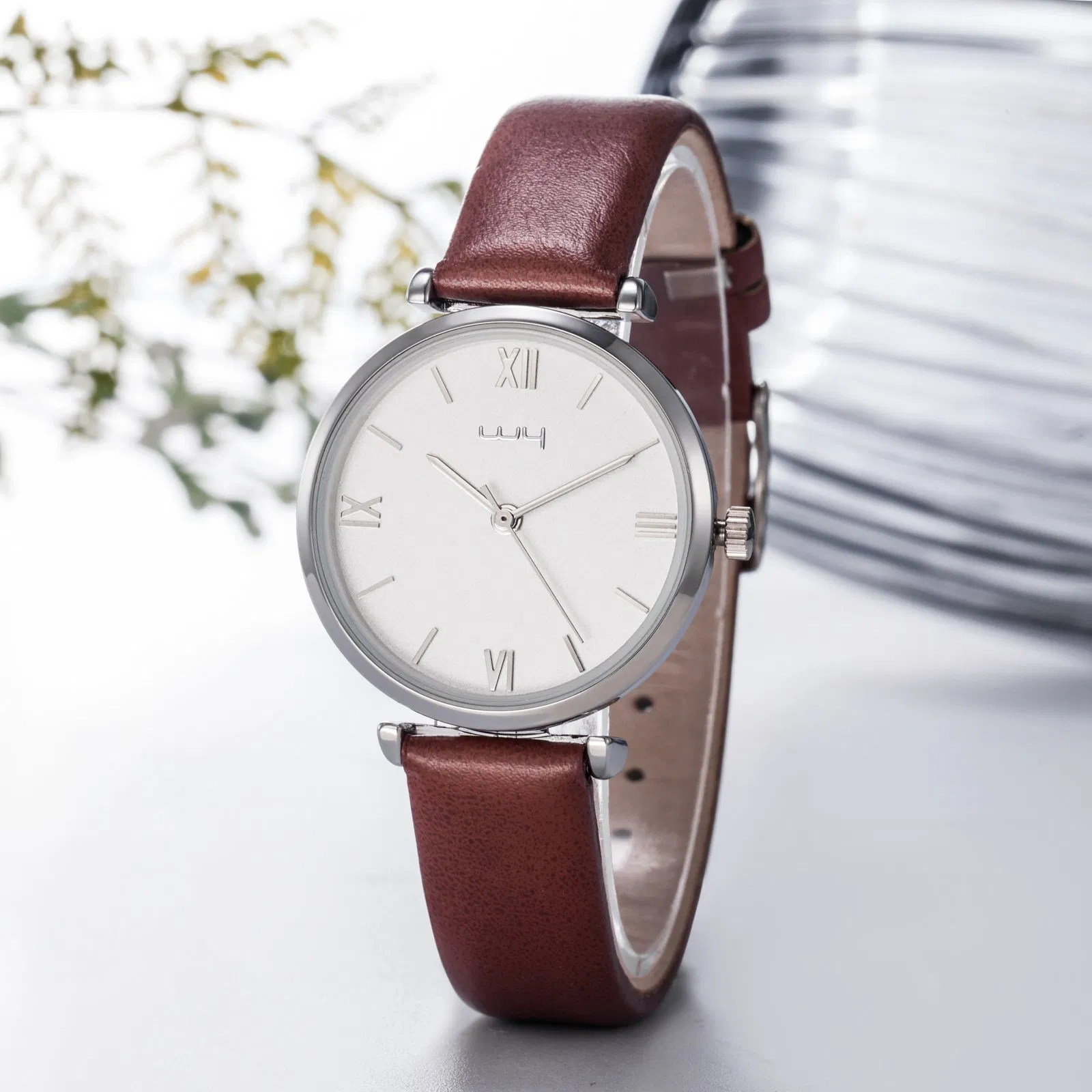 Hot Vintage Italian Retro Leather Quartz Wrist Black Watch Wy-070