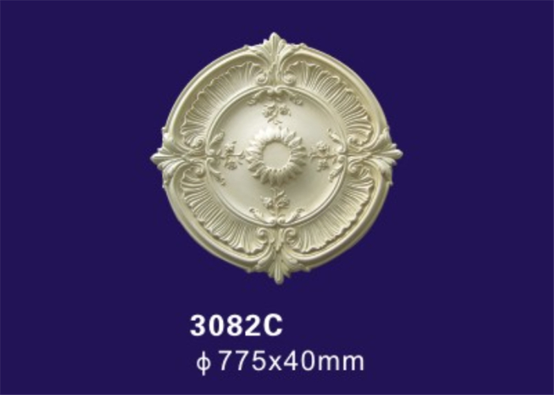 White Color Ceiling Light Cover Plate, Painted 30 Inches Rosettes Gypsum Ceiling Rose