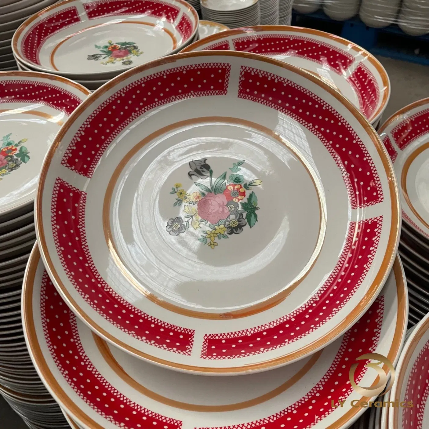 11"Pasta Rice Soup Plate Bowl Stick Decal Porcelainware Ceramic Tableware Kitchenware