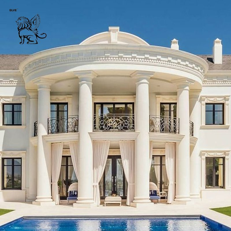 Circular Columns Stone Roman Column Classic Sandstone Pillars White Marble House Porch Pillar Factory Price