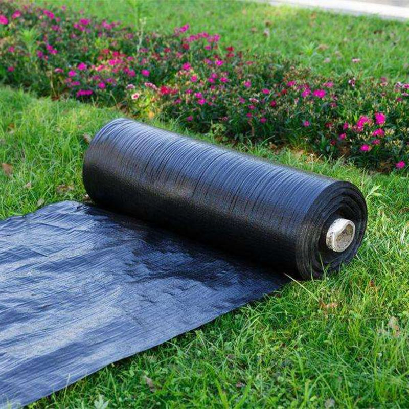 PP Woven Weed Control Black Plastic Mulch Ground Cover