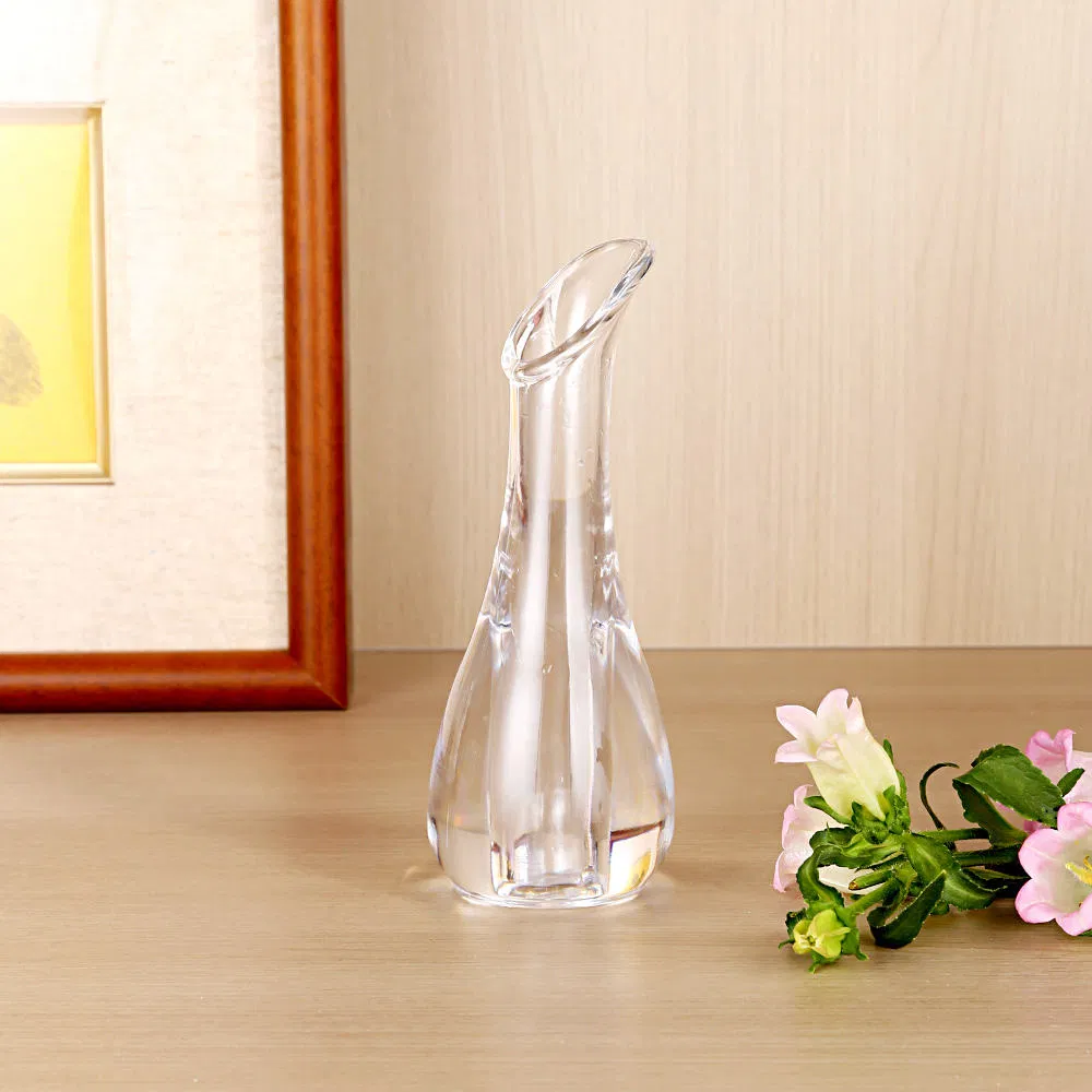 Small Transparent PS Plastic Vase Crystal Shape for Home & Cafes
