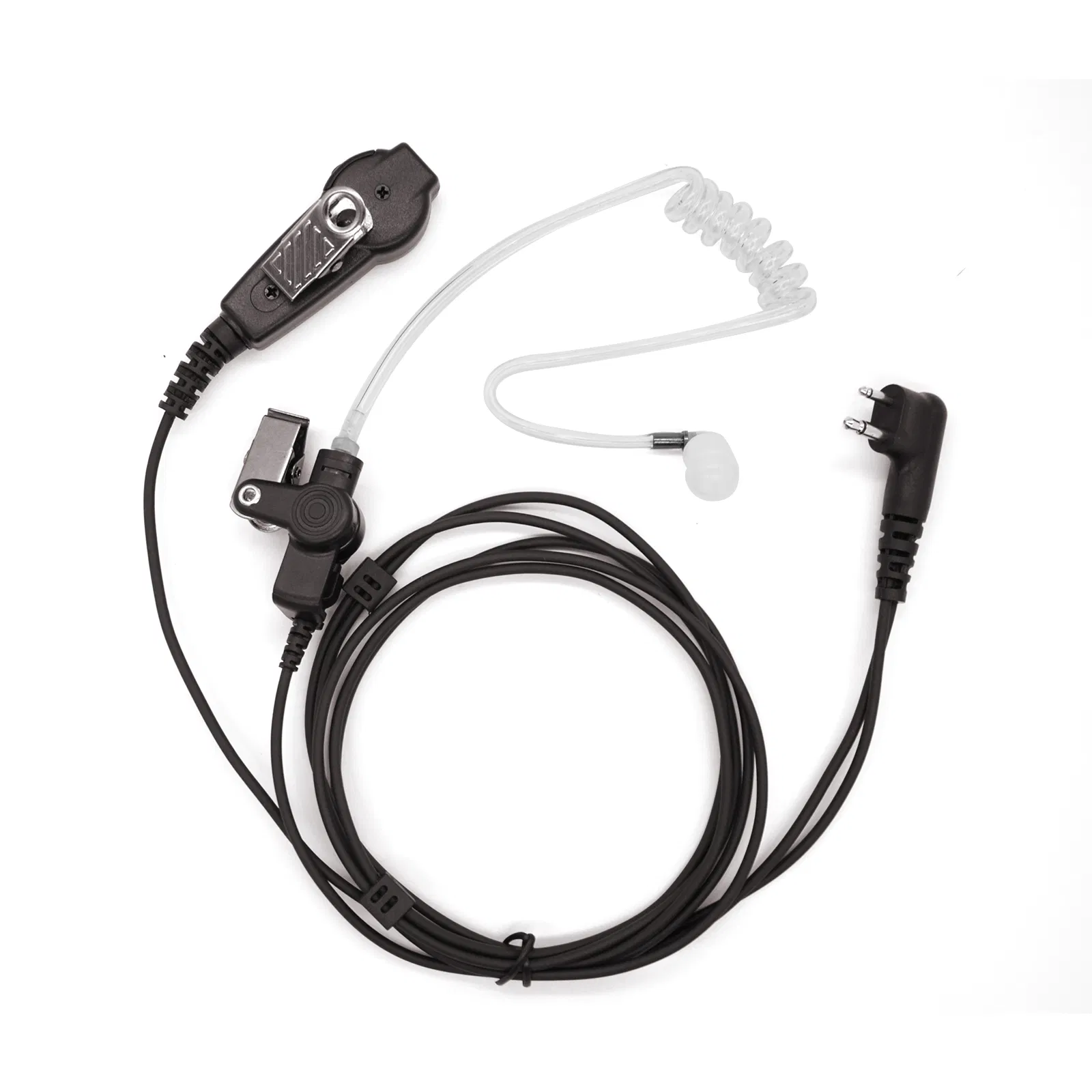 Two Ptt Earpiece, Acoustic Tube Earphone, Surveillance Kit for Motorola Two-Pin Walkie Talkies