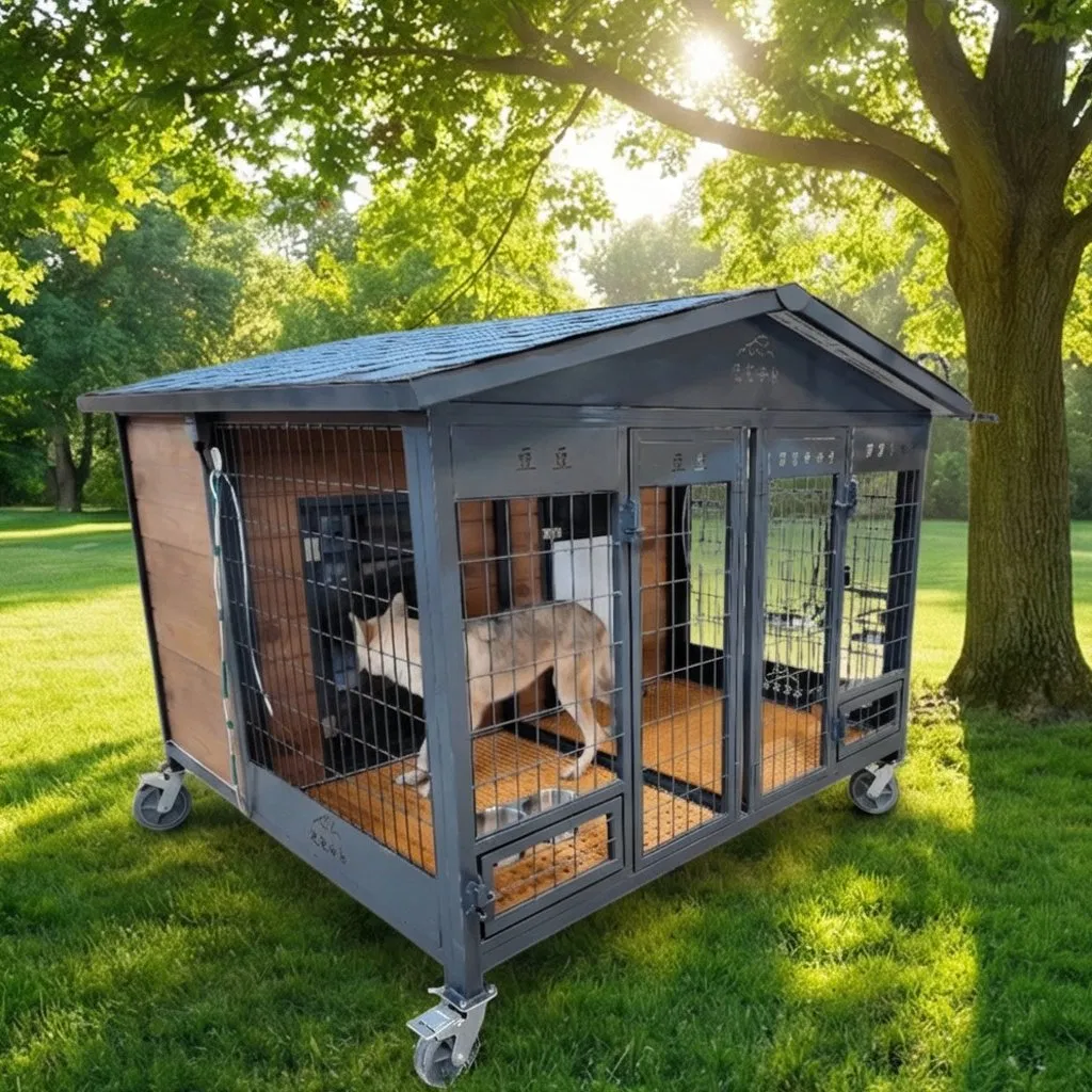 Durable Raised Floor Design Detachable Roof Panel Solid Wood Dog House