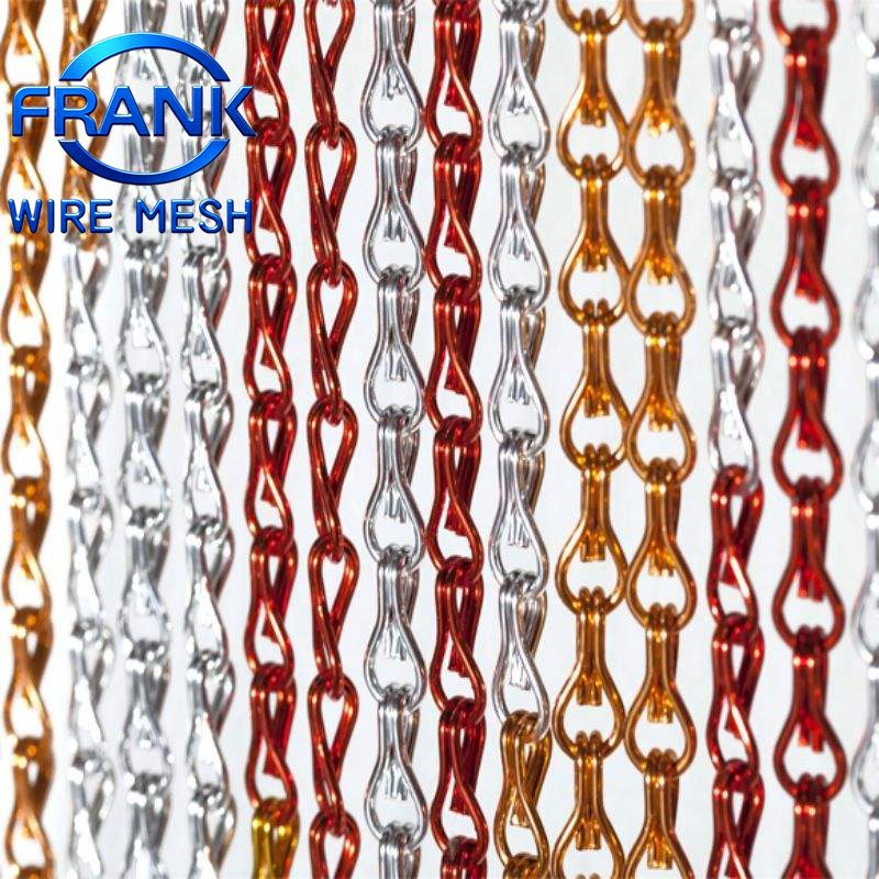 Wide Bronze Double Hook Chain Fly Screen Door Curtain 150X210cm Matching Header