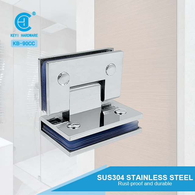 Square 90-Degree Double-Side Bathroom Glass Clamp