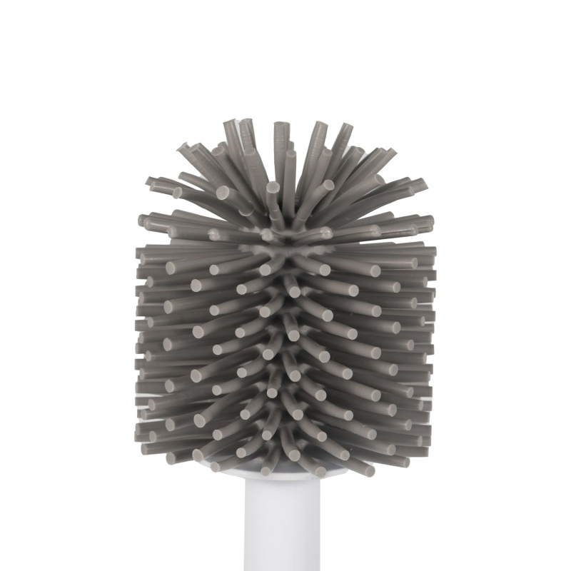 Hot Selling Bathroom Plastic Holder Soft TPR Bristle Cleaning Silicon Toilet Brush