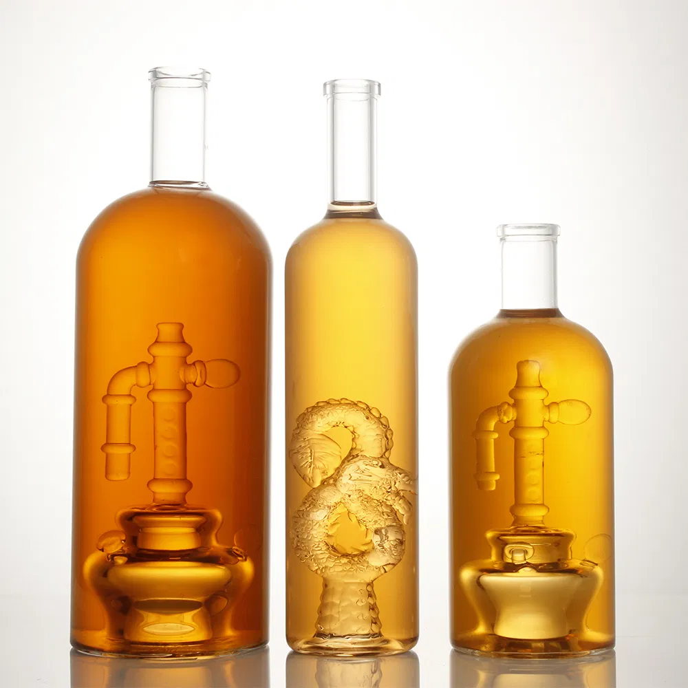 Hand Made Crystal Clear High Borosilicate Liquor Spirits Tequila Whisky Whiskey Glass Wine Decanter