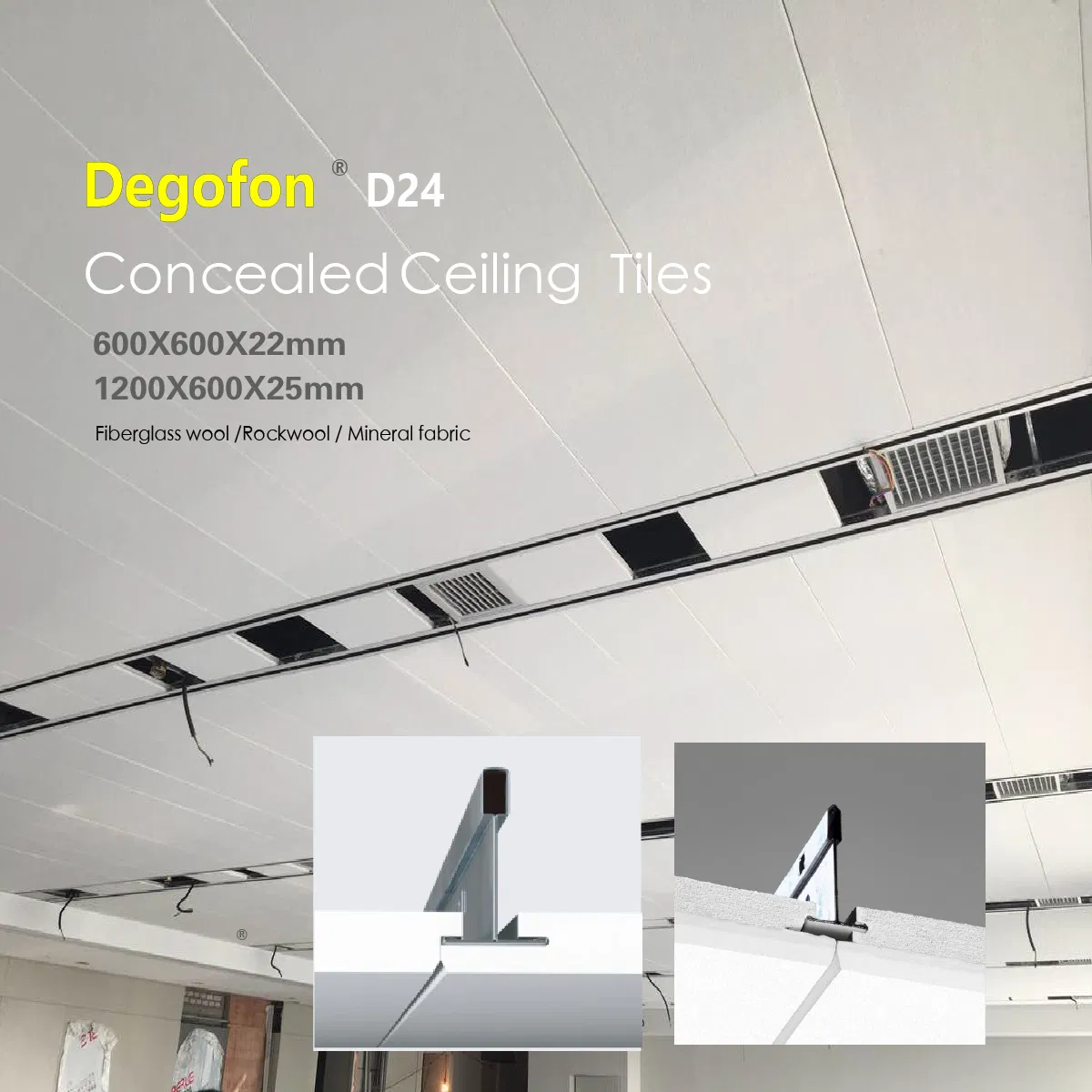 Factory Acoustic Fiberglass Ceiling Tiles School Hospital Building
