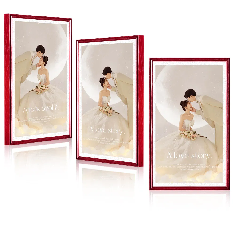 Цифровая фоторамка 27 дюймов, деревянная, Wi-Fi