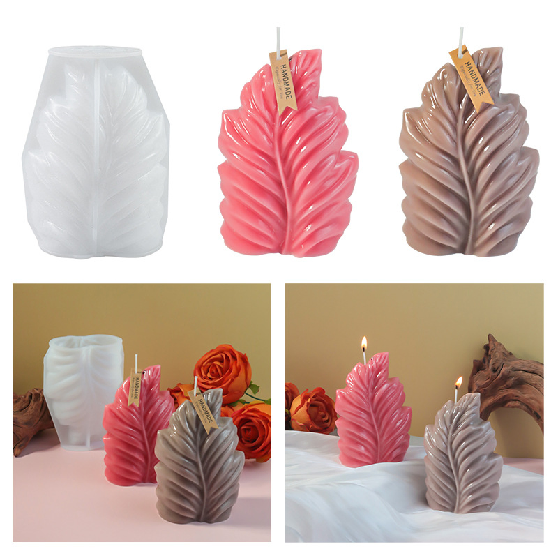 Leaf Candle Mold, Leaf Aromatherapy Gypsum Ornament, Candle Silicone Mold, Exclusively for Cross-Border Supply.