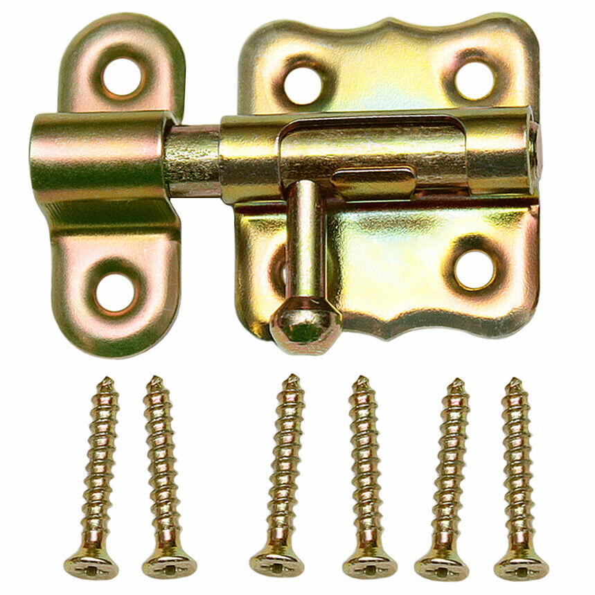Decorative Tower Bolt Latch with a Round Bolt Designed for Locking Shutters, Doors or Chests