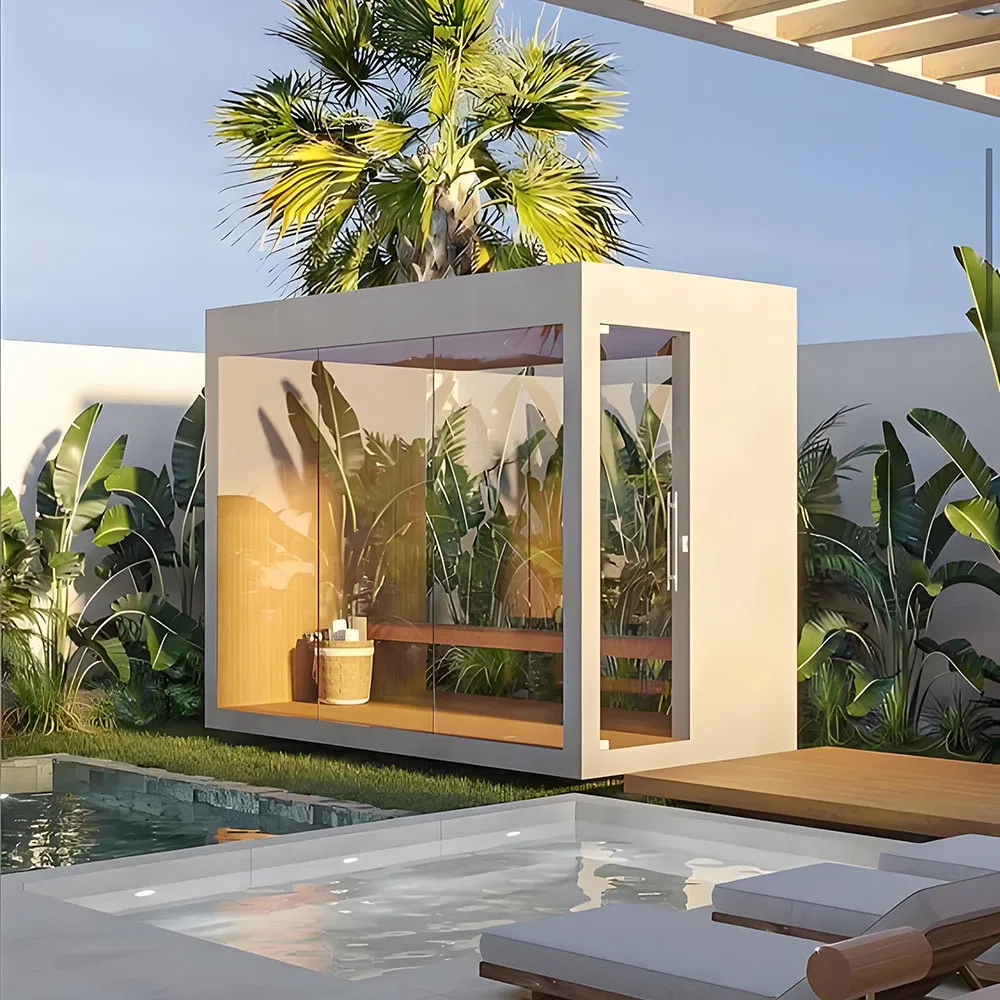 Quick-Assemble Square Outdoor Sauna No Professional Installation Required for Setup