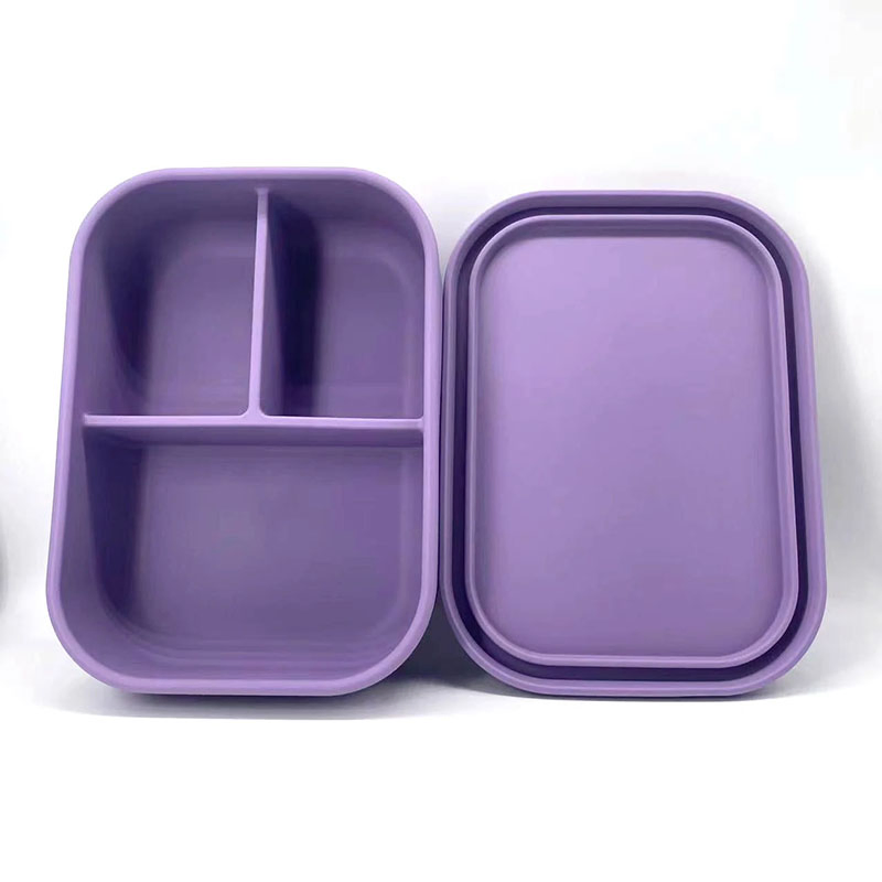 Hot Selling Anti-Fall Anti-Smell Portable Silicone Compartments Heatable Refrigerated Lunch Container