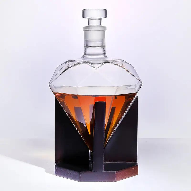 Factory Wholesale Diamond Shaped Wine Decanter High Borosilicate Glass Decanter