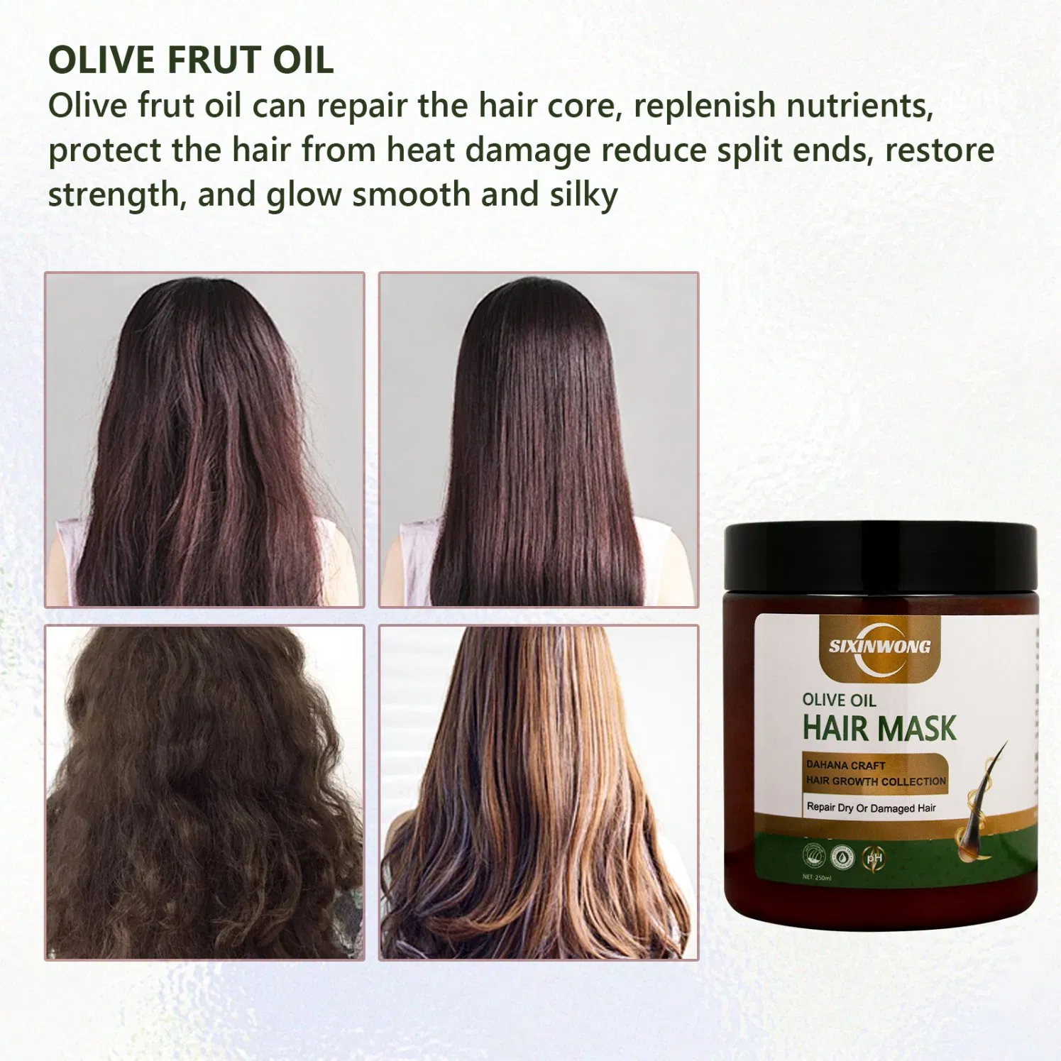 Beauty Cosmetics Hair Moisturizes Care Dry Damaged Professional Olive Oil Hair Mask