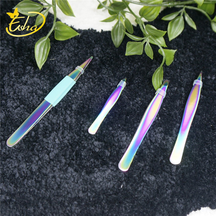 High Precision Squared Slanted Eyelash Extension Fantasy Eyebrow Tweezers Pointed Eyelash Tweezers