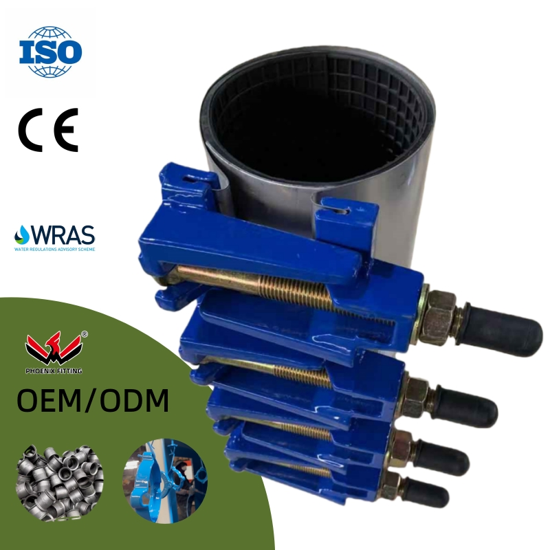 Single/Double Card Stainless Steel Toothed Repair Clamp for Pipeline Leak Sealing
