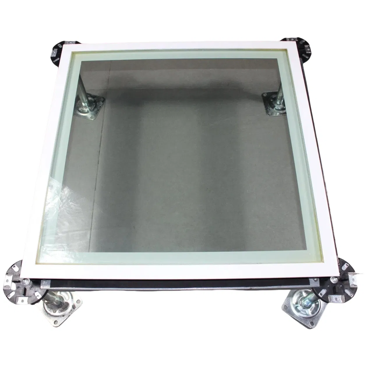 98% Transparent Glass Raised Access Flooring: Anti-Static & Aesthetically Designed for Showrooms and Commercial Interiors