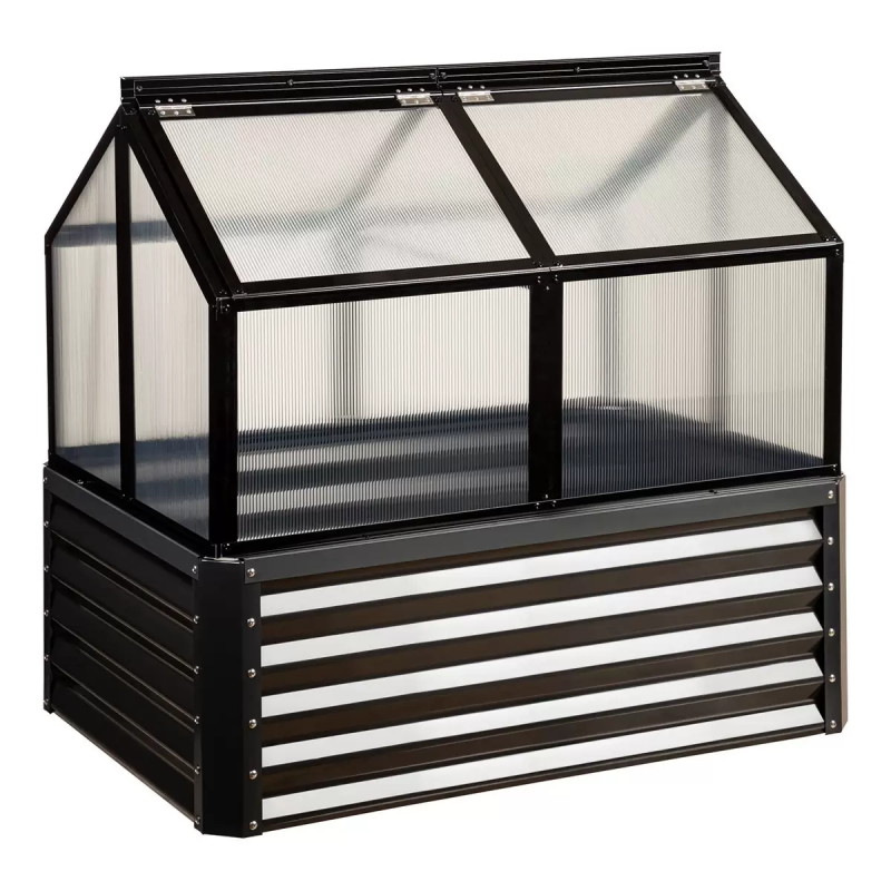 Грядка садовая Зеленый домик с теплицей на крыше