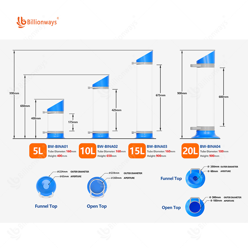 Battery Lucite Recycling Bin 10L Battery Recycling Tube Container Battery Collection Tube for Wholesale