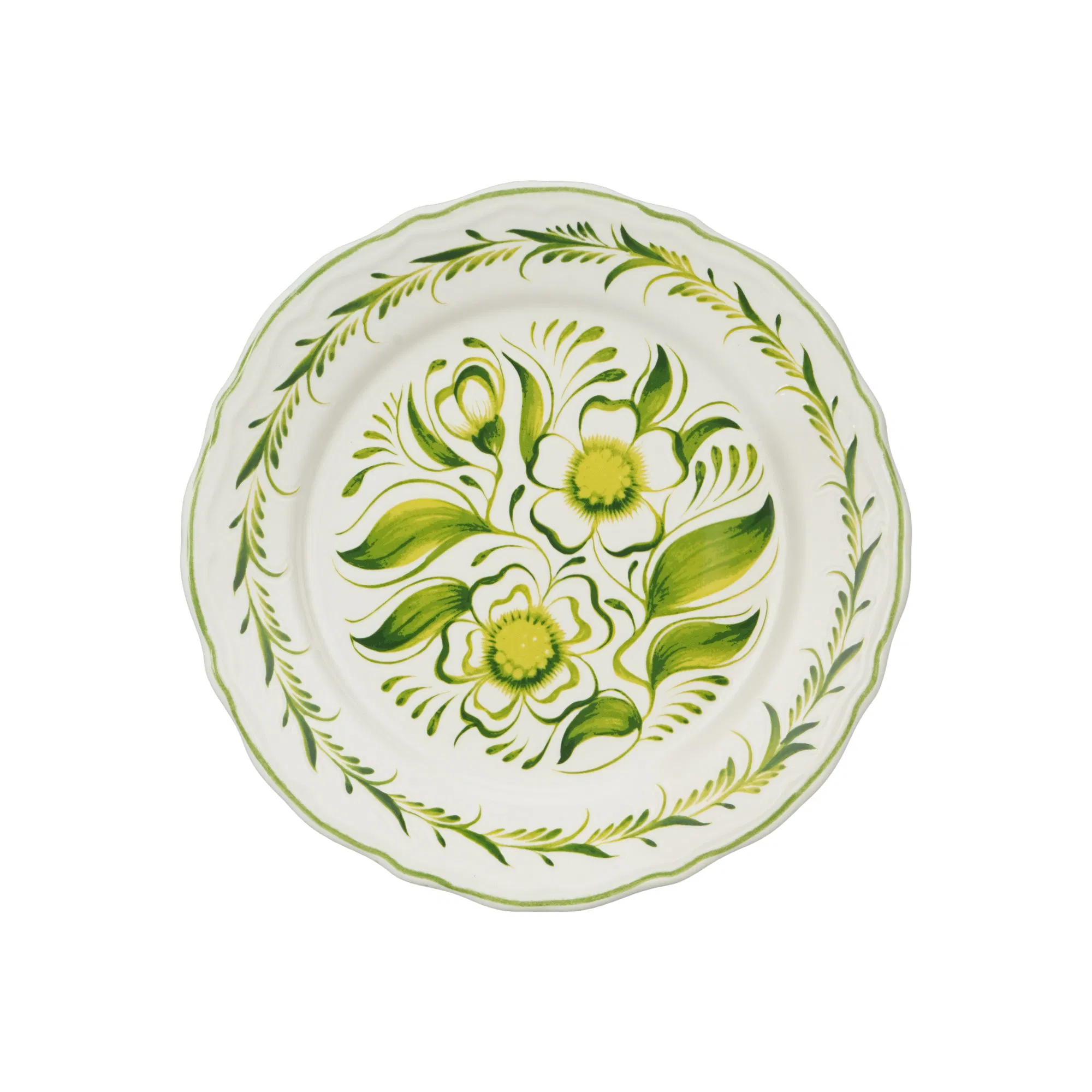 20-Piece Modern Inglaze China Green Dinner Plates Tableware Ceramic Dinnerware Set