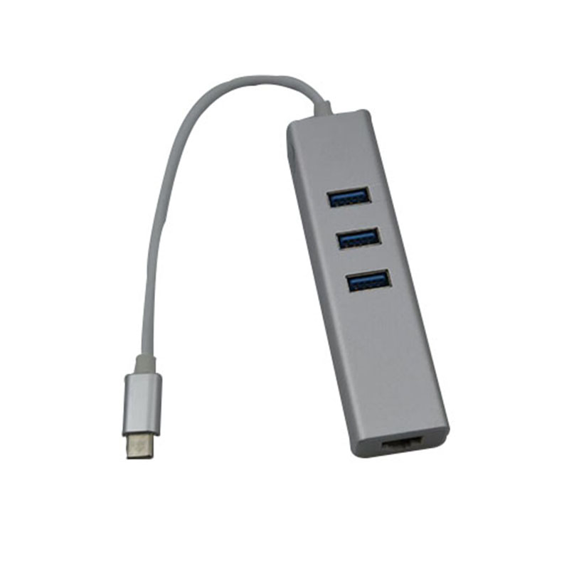 Адаптер Type-C на RJ45 с 3 USB для ноутбука