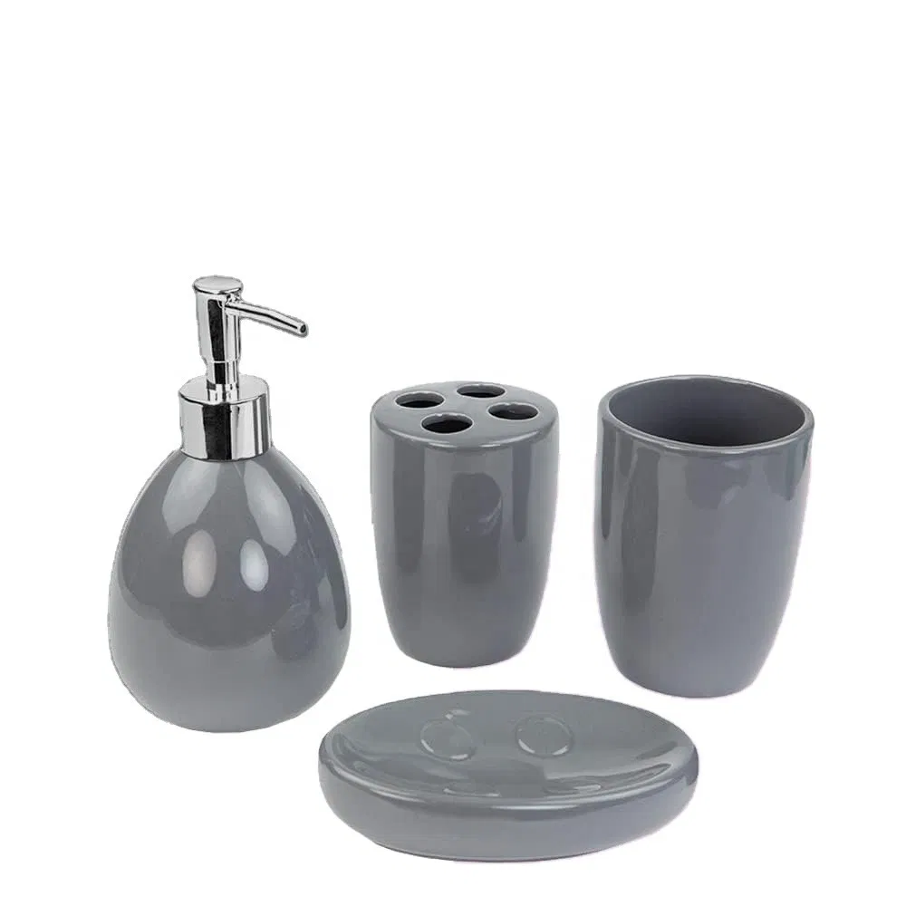 Custom Logo Modern Five-Piece Ceramic Bathroom Accessory Set