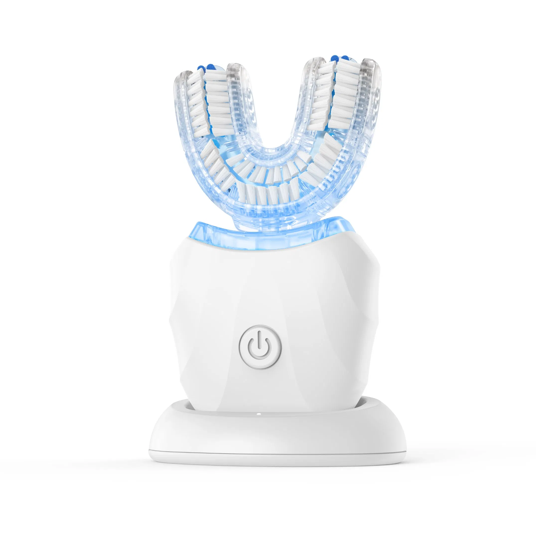 Award-Winning Product OEM U-Shape 360 Degrees Automatic Sonic Electric Toothbrush Full Oral Cleaning Blue Light Teeth Whitening Nylon & Silicone U-Shaped Brush